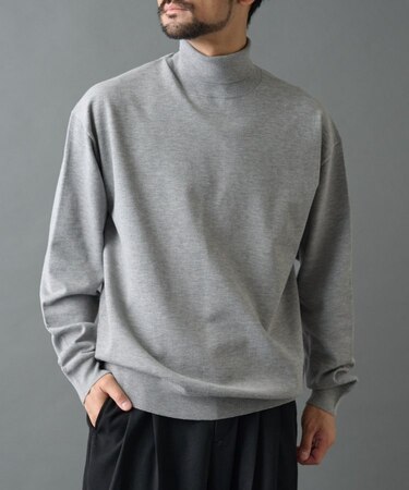 TW/ポリエステルウールニットタートルネックプルオーバー