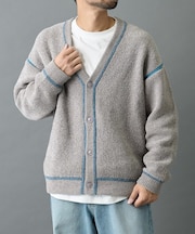 ダブルジャガードモールラインカーディガン