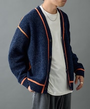 ダブルジャガードモールラインカーディガン