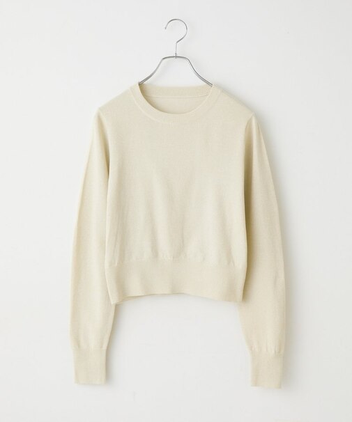 ラメクルーニットトップス