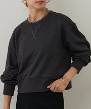 ラメ裏毛クルーコンパクトプルオーバー
