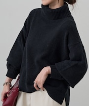 ゆるふわタートルニット