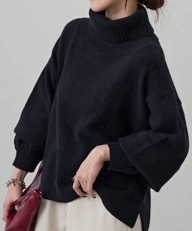 ゆるふわタートルニット