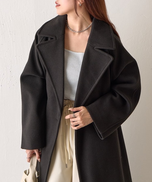 テックウールラグランスリーブロングコート｜コロニートゥーワン