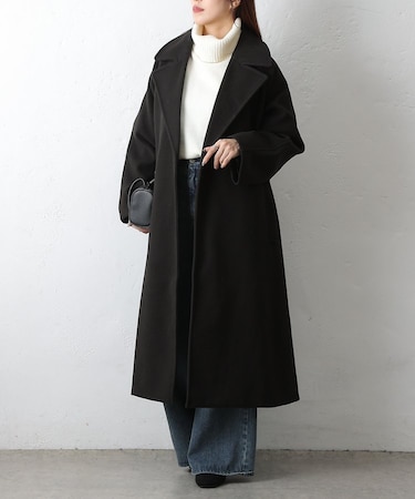 テックウールラグランスリーブロングコート