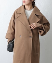 テックウールラグランスリーブロングコート