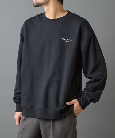 バーコード刺繍スウェットクルーネック