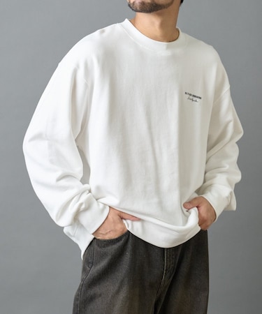 バーコード刺繍スウェットクルーネック