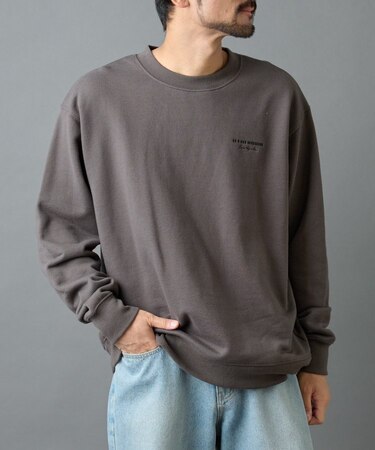 バーコード刺繍スウェットクルーネック