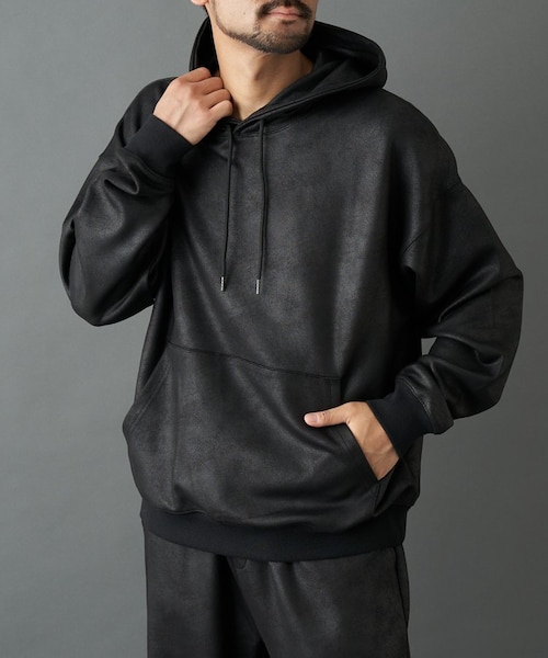 フェイクレザーコーティングフーディー｜コロニートゥーワン
