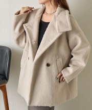 シャギースタンドカラーコート