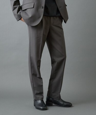 バックシャギーウーリーテーパードスラックス