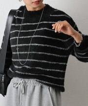 シャギーボーダーニットプルオーバー