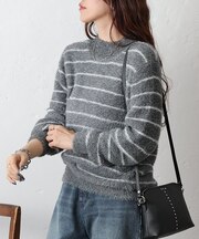 シャギーボーダーニットプルオーバー