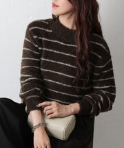 シャギーボーダーニットプルオーバー