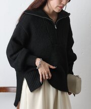 アルパカタッチハーフZIPプルオーバー