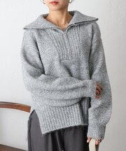 アルパカタッチハーフZIPプルオーバー