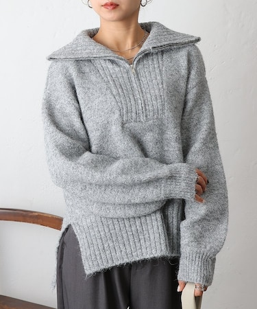 アルパカタッチハーフZIPプルオーバー