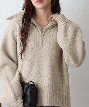 アルパカタッチハーフZIPプルオーバー