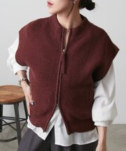 片畦ジップアップベスト