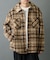 チェック圧縮ブークレーCPOジャケット