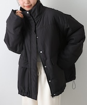 スタンドカラー中綿コート