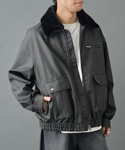 フェードレザーライクG-1ジャケット