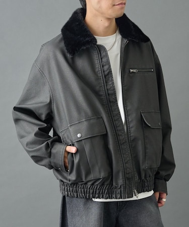 フェードレザーライクG-1ジャケット