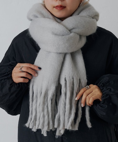 【リバイバル】無地フェイクウールマフラー