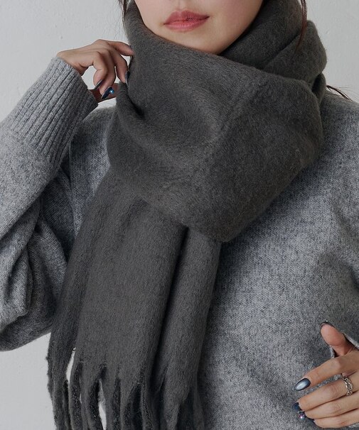 【リバイバル】無地フェイクウールマフラー