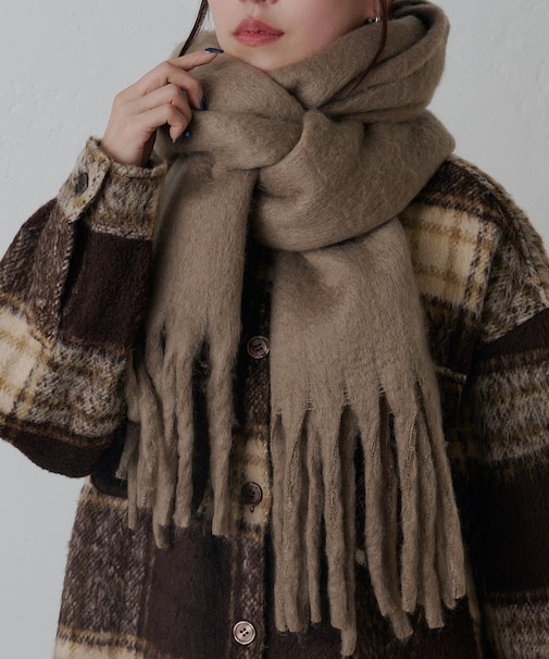 【リバイバル】無地フェイクウールマフラー