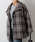 シャギーチェックスタンドカラーコート