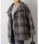 シャギーチェックスタンドカラーコート