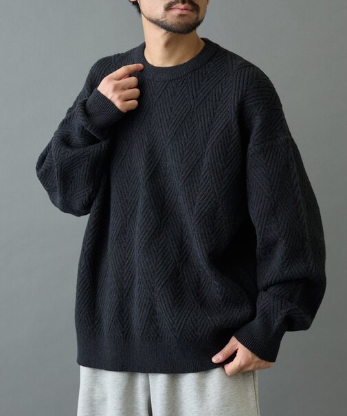 タイル柄ニットプルオーバー