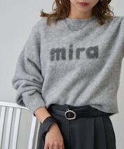 miraロゴジャガードニットプルオーバー