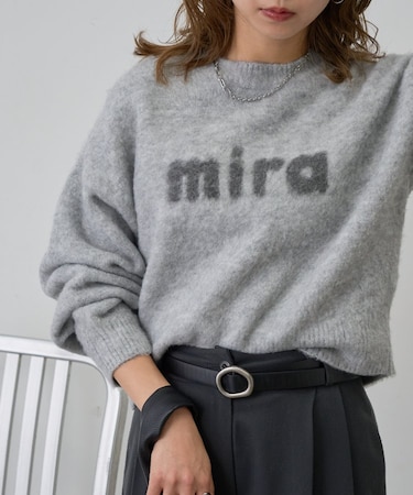 miraロゴジャガードニットプルオーバー