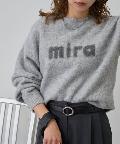 miraロゴジャガードニットプルオーバー
