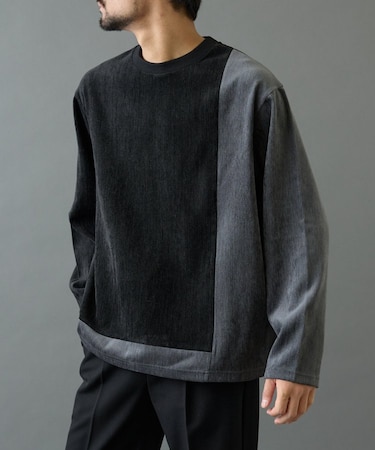 フェードモールバイカラークルーネック