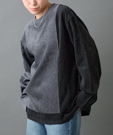 フェードモールバイカラークルーネック