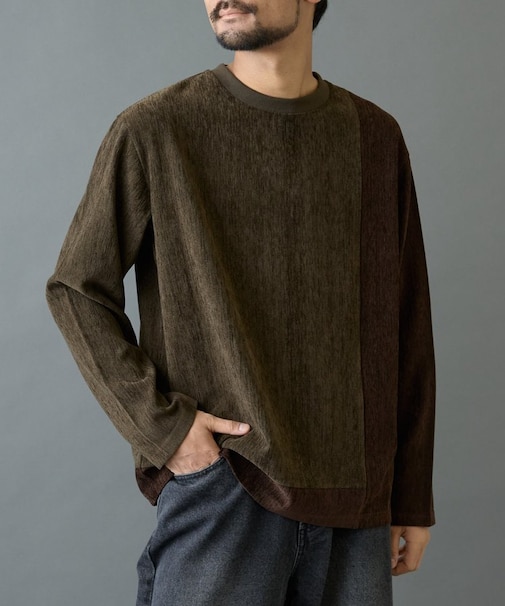 フェードモールバイカラークルーネック