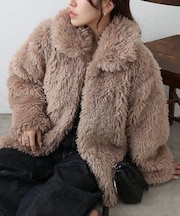 シープファーステンカラーミドル丈コート