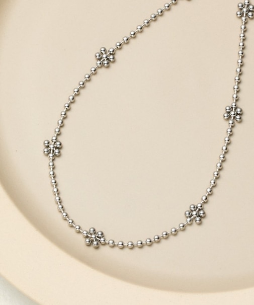 フラワーボールチェーンネックレス