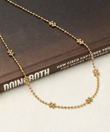 フラワーボールチェーンネックレス