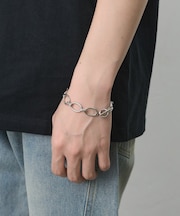 【UNISEX】サークルデザインチェーンブレスレット