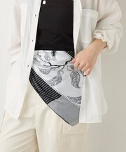 フラワーストライプ柄スカーフ70×70