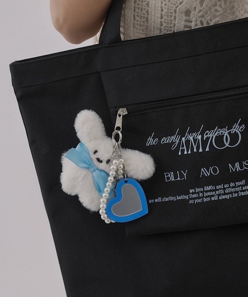 ハートミラー付きぬいぐるみチャーム