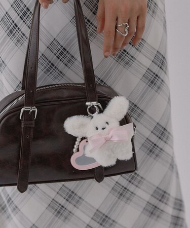 ハートミラー付きぬいぐるみチャーム