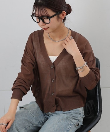 シアーVネックカーディガン