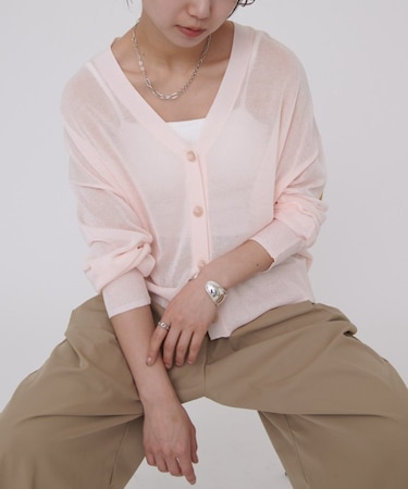 シアーVネックカーディガン
