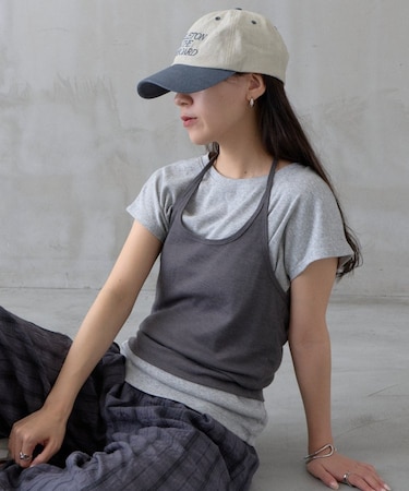 【PIKO企画/WEB限定】ホルターネックキャミソールレイヤードTシャツ